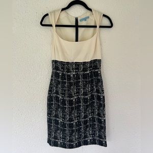 ANTONIO Melani women’s dress, form fitting, silk, tweed like skirt bottom SZ 2